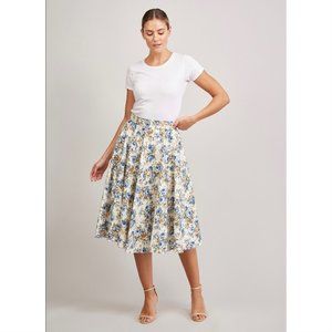 Pretty Dress Company Darling Rose Circle Skirt, Blue - UK 10 / US 6